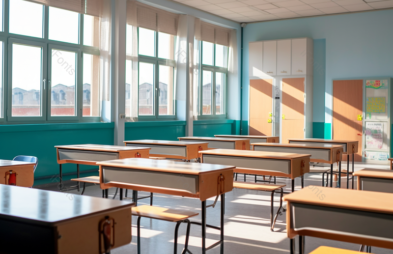 阳光教室课桌学习环境室内摄影,高清,摄影图,摄影图片,图片大全,摄影图免费下载